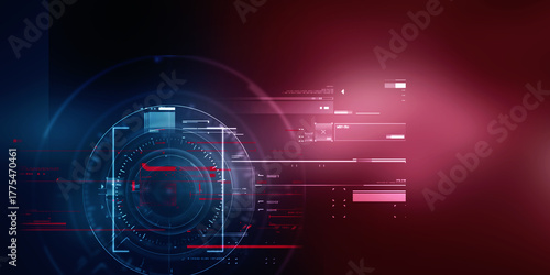 2d illustration Abstract futuristic electronic circuit technology background