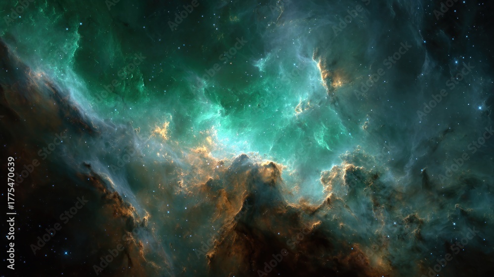 Fototapeta premium Cosmic cloudscape vibrant nebulae in the vastness of space