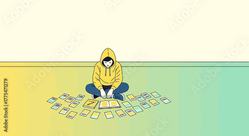 Young Person Meditating and Exploring Concepts in a Calm and Contemplative Session