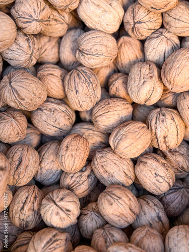 Abundance of Beautiful Walnuts Filling the Frame