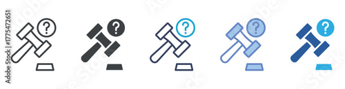 Judge icon set multiple style collection