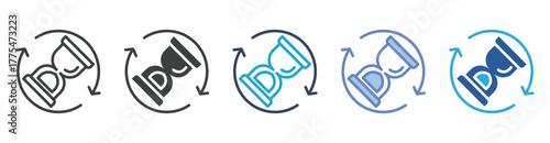 Progress icon set multiple style collection