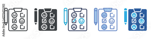Survey icon set multiple style collection