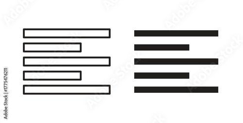 Align left icon in simple flat trend modern graphic design abstract logotype element