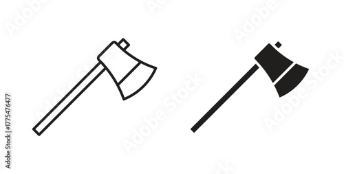 Axe icon in simple flat trend modern graphic design abstract logotype element