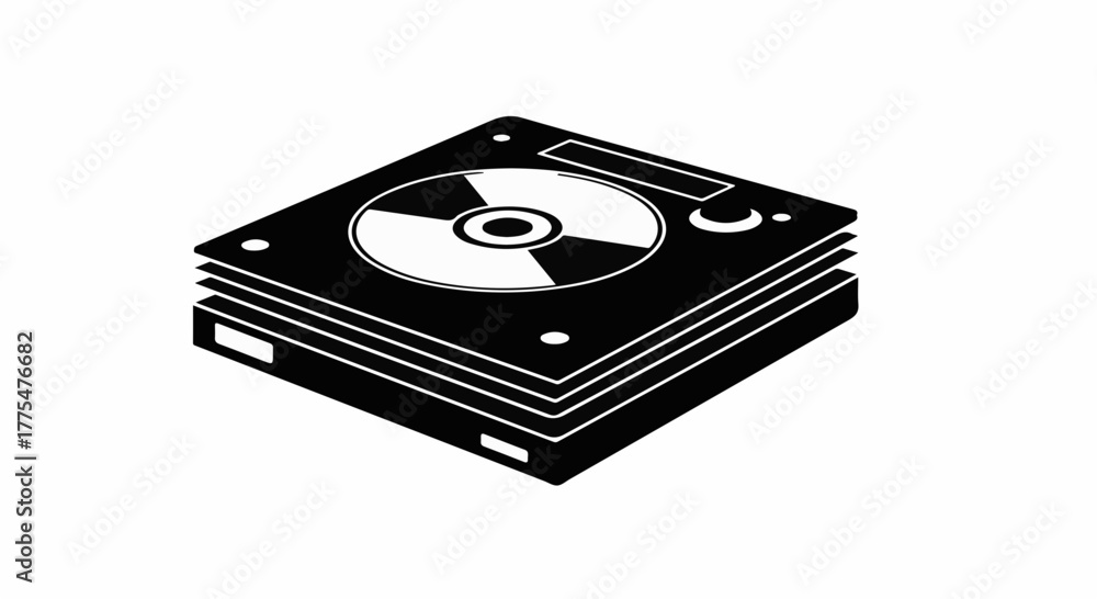 Fototapeta premium Retro turntable plays music with a vintage aesthetic
