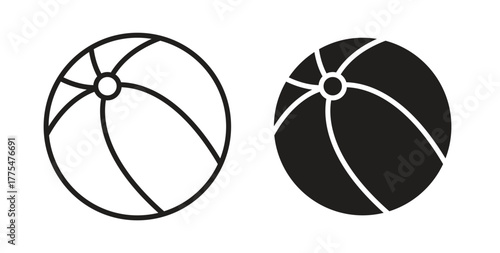 Beach ball icon in simple flat trend modern graphic design abstract logotype element