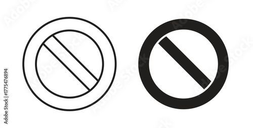 Blocked icon in simple flat trend modern graphic design abstract logotype element