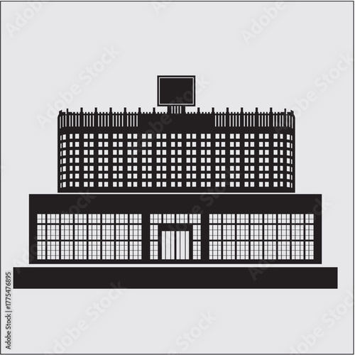 Silhouette of a hypothetical government building