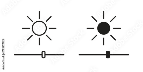 Brightness icon in simple flat trend modern graphic design abstract logotype element