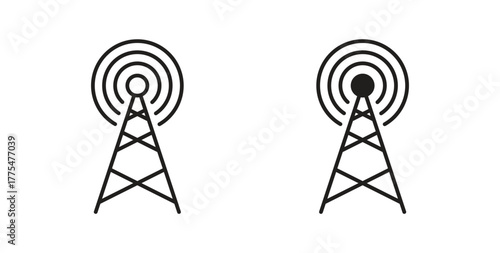 Broadcast icon in simple flat trend modern graphic design abstract logotype element