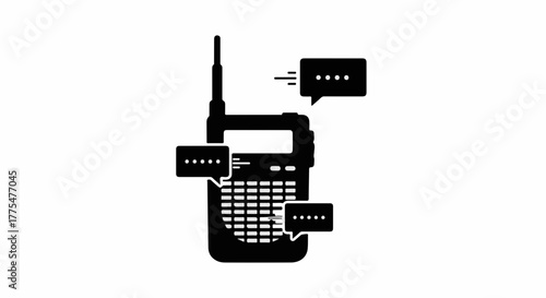 Portable radio device receiving and sending communication messages, conveying connection and information.