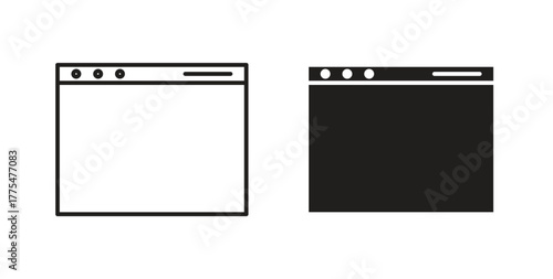 Browser window icon in simple flat trend modern graphic design abstract logotype element