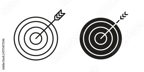 Bulls eye icon in simple flat trend modern graphic design abstract logotype element