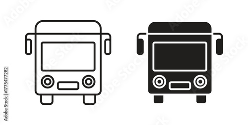 Bus icon in simple flat trend modern graphic design abstract logotype element