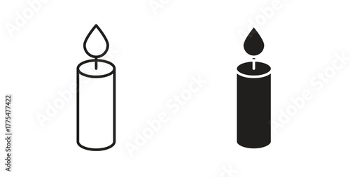 Candle icon in simple flat trend modern graphic design abstract logotype element