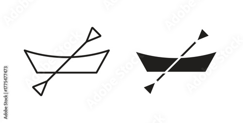 Canoe icon in simple flat trend modern graphic design abstract logotype element