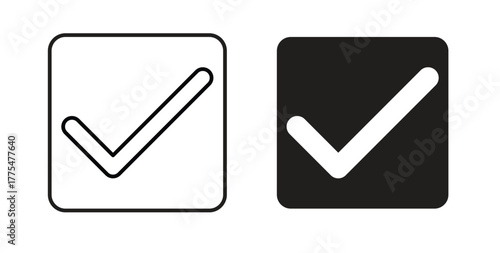 Check mark icon in simple flat trend modern graphic design abstract logotype element