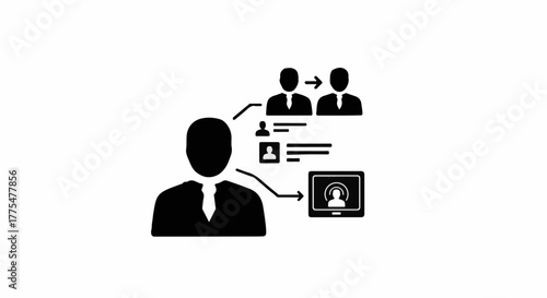 Conceptual illustration of team building and networking connections