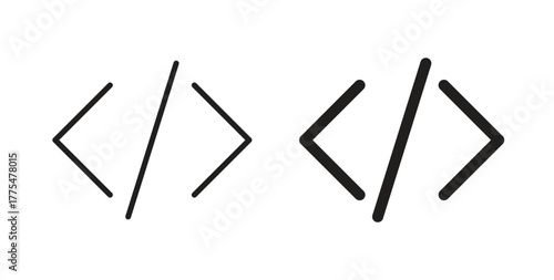 Code icon in simple flat trend modern graphic design abstract logotype element