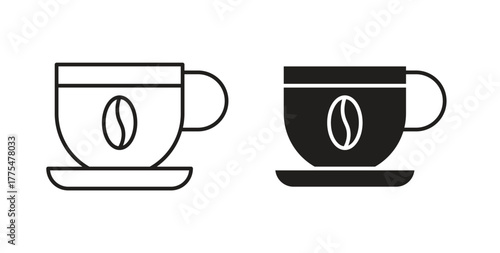 Coffee icon in simple flat trend modern graphic design abstract logotype element