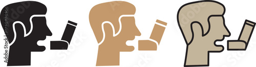 Asthma inhaler vector icons. Lung medical inhalers icon set Asthma icon simple illustration logo art