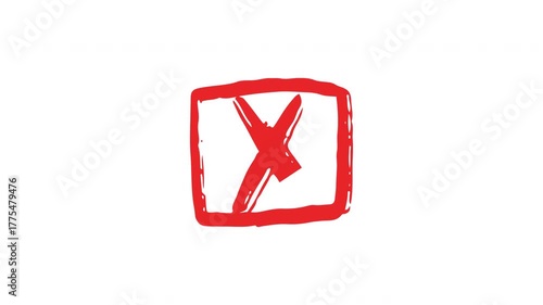 animated red cross in the square 4k video isolated
