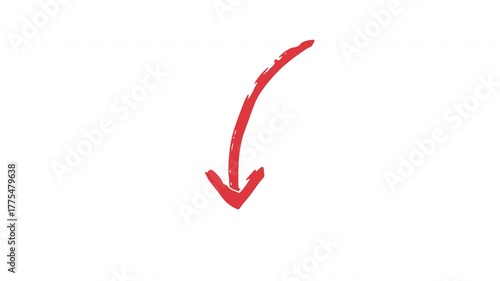 scribble animation red arrow 4k