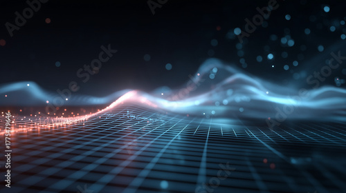 Digital Data Flow: An artistic depiction of digital data streams, highlighting the dynamic movement of information, creating a sense of connectivity and technology.
