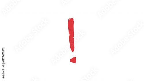 scribble red exclamation mark animation 4k