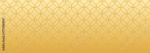 和風背景素材　金色の七宝模様　横長　グラデーション
