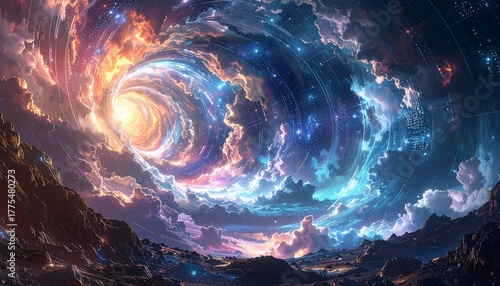 Colorful Cosmic Cloudscape.