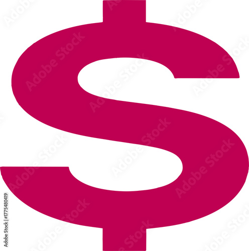 Pink Dollar Sign Logo Vector Icon