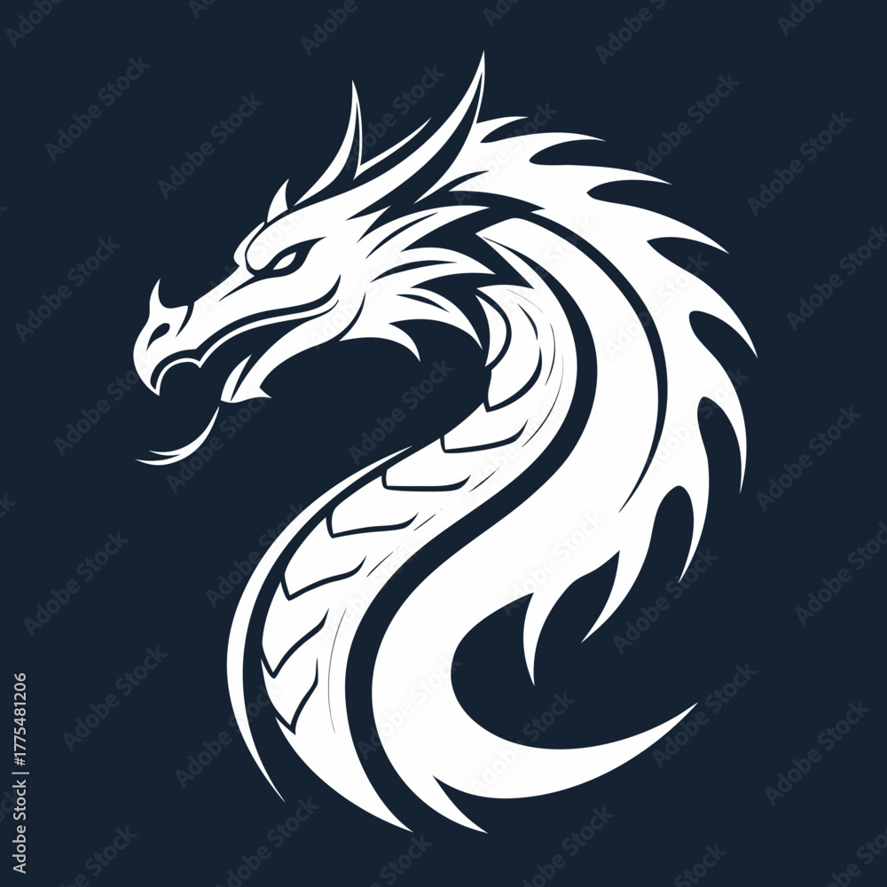 Obraz premium Minimalist Dragon Curve Shape Bold Fantas Premium Digital Asset Ideal for Marketing