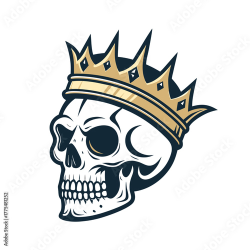 Beautiful Minimal Skull With Crown Bold Street Fash Premium Digital Asset