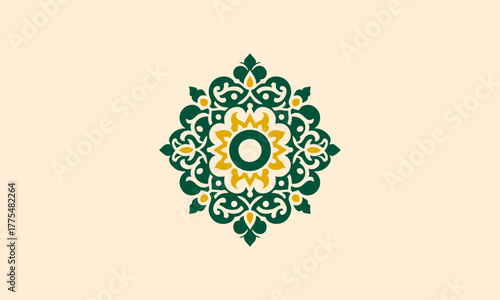 Traditional Ornamental Vector Logo Design With Culture Element