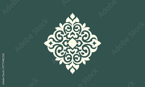 Traditional Ornamental Vector Logo Design With Culture Element