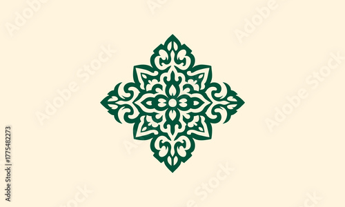 Traditional Ornamental Vector Logo Design With Culture Element