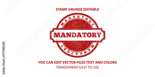 Mandatory grunge rubber stamp, vector illustration