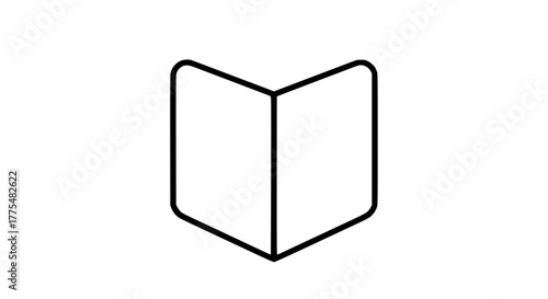 Simple reading booklet black white icon 