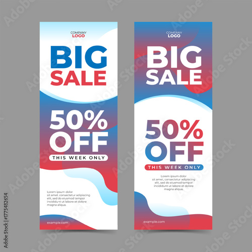 Gradient vertical banner template