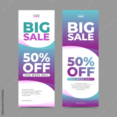 Gradient vertical banner template
