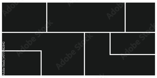 Transparent PNG available
6 photo collage mockup frame .Image collage layout template set. Photo album or memory wall idea for banner, poster, mockup, flyer, brochure. Vector illustration