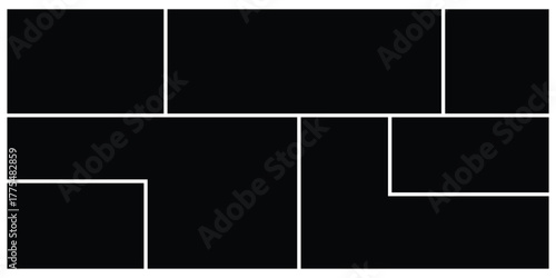 Transparent PNG available
6 photo collage mockup frame .Image collage layout template set. Photo album or memory wall idea for banner, poster, mockup, flyer, brochure. Vector illustration