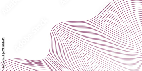Abstract colorful wave element for design. Digital frequency track equalizer. Stylized line art background.Vector illustration.Wave with lines created using blend tool.Curved wavy line, smooth stripe