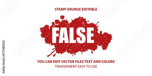 false label stamp vector, Stamp grunge editable illustration.