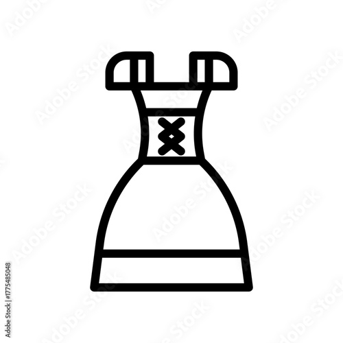 Elegant Vintage Dress With Corset Bodice Icon For Fashion And Costume Stock Listing Design Template