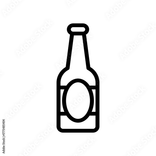 Minimalist Wine Bottle Outline Icon for Branding, Design, Packaging, and Product Imagery