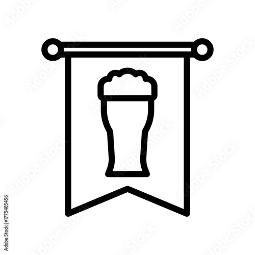 Banner With Beer Glass Icon: Flag Poster For Pub, Beer Festival, Or Event