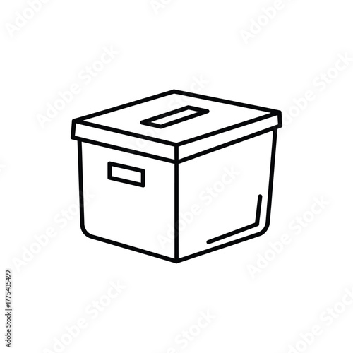 Storage Box Container Package Carton Icon Vector